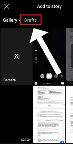 How to find story drafts on Instagram